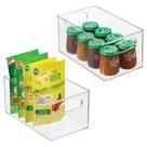 Caixa de despensa InterDesign empilhável com alças, 2 peças de plástico transparente