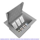 Caixa de embutir 3 tomada 3 rj45 1 usb charger - cinza