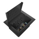 Caixa de embutir 3 tomada 3 rj45 1 usb charger - preto