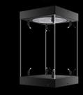 Caixa de exibição de bonecos de ação com refletor LED e base giratória