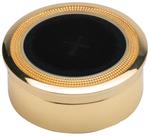 Caixa de exposição Giftop em metal com tampa de vidro 4 x 1,7 cm dourada
