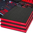 Caixa de ferramentas Foam ONREVA, pacote com 3, 56x46x4cm, polietileno vermelho com preto