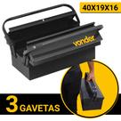 Caixa de Ferramentas Metálica Sanfonada Com 3 Gavetas 40x19x16c Baú Preta Para Guardar Ferramentas Caixa de Ferramentas Metálica Sanfonada Com 3 Gavetas 40x19x16c Baú Preta Para Guardar Ferramentas