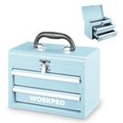 Caixa de ferramentas WORKPRO Portable Mini 2 gavetas de metal com rolamento de esferas