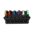 Caixa de Fusíveis Padrão ATO de 6 Vias 12V/24V para Carro, Suporte para Fusíveis DC