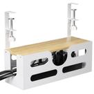 Caixa de gerenciamento de cabos Punmoy Under Desk com tampa de metal branco