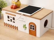 Caixa de gerenciamento de cabos TUKDAK Wood Extension Cord Organizer