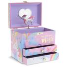 Caixa de joias Caixa de música Jewelkeeper Unicorn com 2 gavetas Caixa de joias Caixa de música Jewelkeeper Unicorn com 2 gavetas