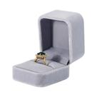 Caixa De Joias De Veludo Cinza Para Armazenamento De Anéis, Colares, Pulseiras E Pingentes, Caixa De