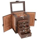 Caixa de joias Kendal 26x21x16 cm em couro PU de armazenamento em 6 camadas