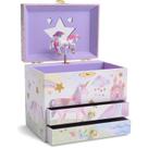 Caixa de joias musical Jewelkeeper Unicorn com 2 gavetas para meninas Caixa de joias musical Jewelkeeper Unicorn com 2 gavetas para meninas