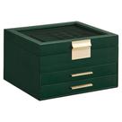 Caixa de Joias SONGMICS - Organizador de 3 Camadas com Tampa de Vidro Verde Floresta Caixa de Joias SONGMICS - Organizador de 3 Camadas com Tampa de Vidro Verde Floresta