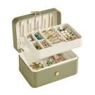 Caixa de Joias SONGMICS Travel de 2 Camadas - Verde Louro - UJBC166C02