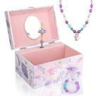 Caixa de joias Taduoduo Girls com conjunto de joias rosa roxo Caixa de joias Taduoduo Girls com conjunto de joias rosa roxo