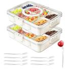 Caixa de lanche Dunruz Snackle Box Container com 8 compartimentos e 2 pacotes