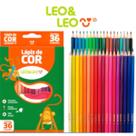 Caixa De Lápis 36 Cores Sextavado Flex LeoLeo REF 4482