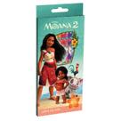 Caixa de Lápis de Cor 12 Cores Escolar Moana 2 Disney Infantil Tris