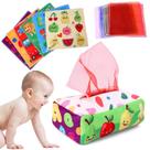 Caixa de lenços Montessori para brinquedos para bebês YOGINGO de 6 a 12 meses com rugas