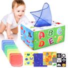 Caixa de lenços para bebês Sensory Toy DINORUN Magic de 6 a 12 meses com cachecóis