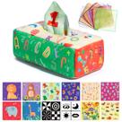 Caixa de lenços para bebês Sensory Toy URMYWO de 6 a 12 meses com rugas
