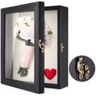 Caixa de memória Shadow Box TJ.MOREE para flores 20x25cm - preta
