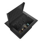 Caixa De Mesa Embutir Com 3 Tomada 20A Preto +4 Keystone - Elétrica Multiplug Embutir Sobrepor Mesa Bancada Madeira Escritório
