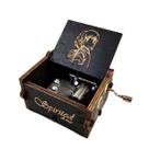 Caixa de música Chihiros Hand Manivela Antiga de Madeira Esculpida 85g