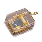 Caixa de música com manivela acrílica com Memory Tune 8x5x3cm PVC
