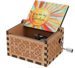 Caixa de música com manivela colorida de madeira com You Are My Sunshine”
