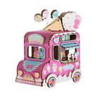 Caixa de música de quebra-cabeça de madeira 3D Hello Kitty Ice Cream Truck Caixa de música de quebra-cabeça de madeira 3D Hello Kitty Ice Cream Truck
