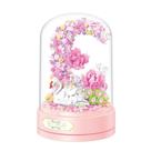 Caixa de música DIY Swan Flower Dome Kit de manivela em madeira 10x10x15cm