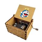 Caixa de música Doraemons Hand Crank, madeira esculpida antiga 85g Caixa de música Doraemons Hand Crank, madeira esculpida antiga 85g