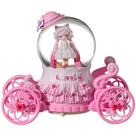 Caixa de música Lolita Princess Crystal com base de carruagem rosa