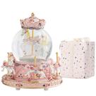 Caixa de música Snow Globe Carousel Horses Unicorn LOVE FOR YOU