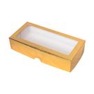 Caixa de Papel com Visor S1 (6cm x 9cm x 4cm) Dourada - 10 unidades - Rizzo