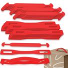Caixa de papelão com alças de elevação, alças móveis, 100 conjuntos, vermelhas