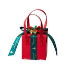 Caixa de papelão de Natal vermelha com fita e sinos, 10 unidades Caixa de papelão de Natal vermelha com fita e sinos, 10 unidades