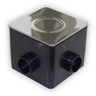 Caixa de Passagem com Prolongador e Tampa em Inox para Iluminação de Piscina 10x10cm - Brustec