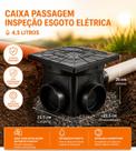 Caixa De Passagem Inspeção Esgoto Gordura Elétrica Grande 4,5 litros com Tampa Plástica e, Anti UV