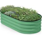 Caixa de Plantas Durável Elevada de Ferro 200x60cm Verde
