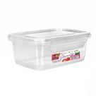 Caixa de plastico retangular com tampa e trava gourmet transparente 400ml