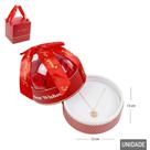 Caixa De Presente 13 Cm Porta Joia C Colar E Rosa Cx Redonda