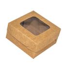 Caixa De Presente Brownie Kraft 8x8x4 Com Visor 20 Unidades