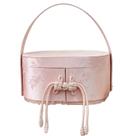 Caixa de presente Candy para casamento luxuosa em estilo de seda rosa com alça Caixa de presente Candy para casamento luxuosa em estilo de seda rosa com alça