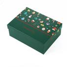 Caixa de presente com tema de Natal verde 21x21x9,8 cm