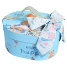 Caixa de presente com tema de urso fofo com fita 23,5 x 18 x 12 cm, azul