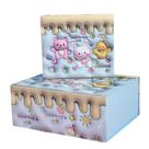 Caixa de presente Cute Animal, 2 peças com tampa 34x27x14cm e 14x12x7cm