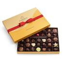 Caixa de presente de chocolates Godiva Anniversary 36 unidades ao leite, meio amargo e branco