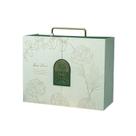 Caixa de presente de papel verde de luxo 18x6,5x12cm com alça 400g Caixa de presente de papel verde de luxo 18x6,5x12cm com alça 400g