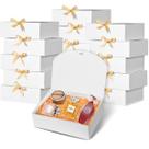 Caixa de presente decorativa branca e dourada, 15 peças, 11,5x11,5x5 cm